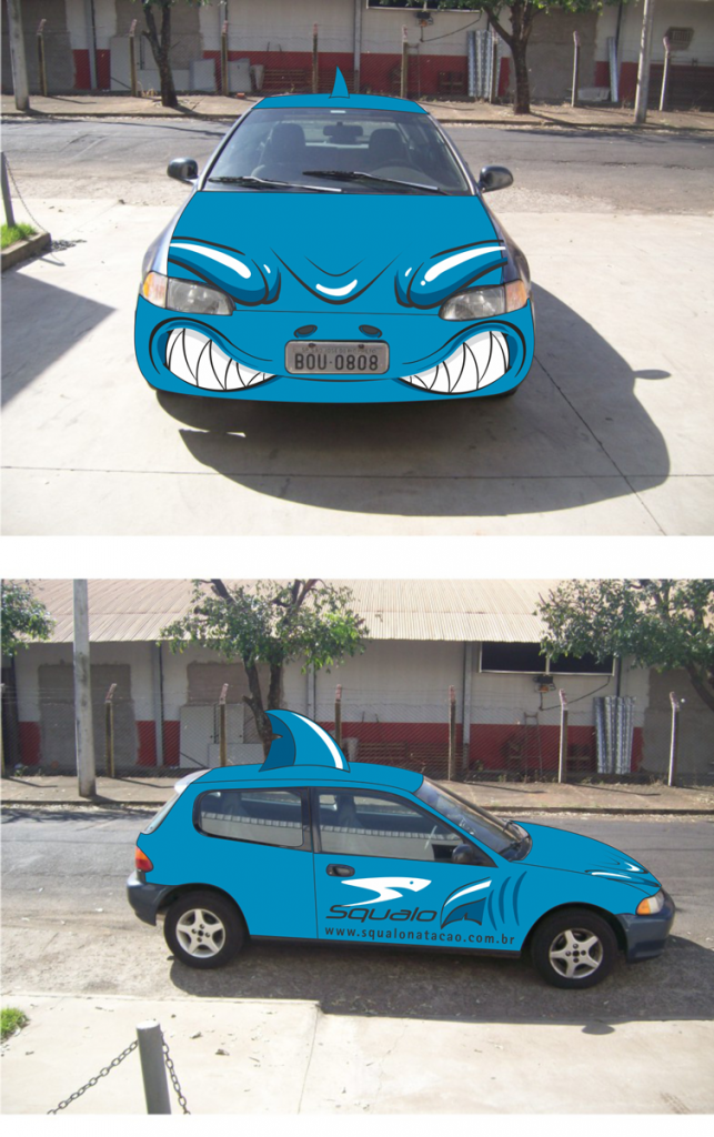 squalo-natação-carro-tubarao